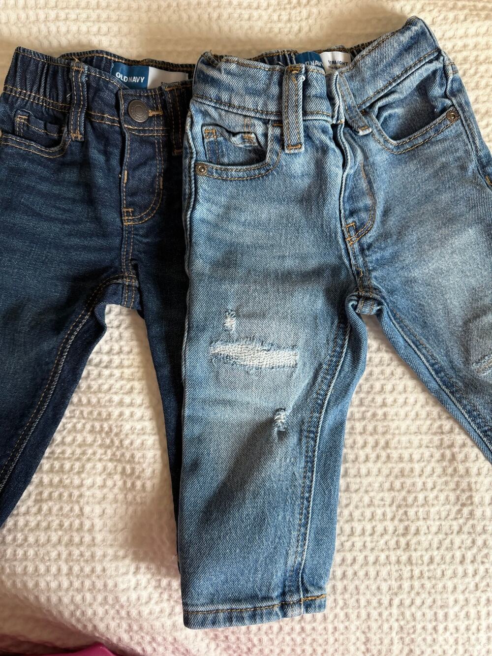 Old Navy Baby Toddler Jeans 12-18M Skinny Straight Distressed 2 Pair Lot